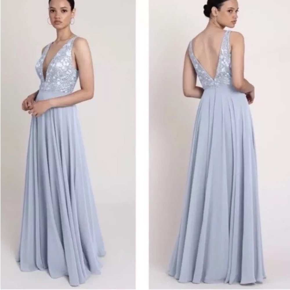 Jenny Yoo Kinsley Dress Whisper Blue Size 14 NWT